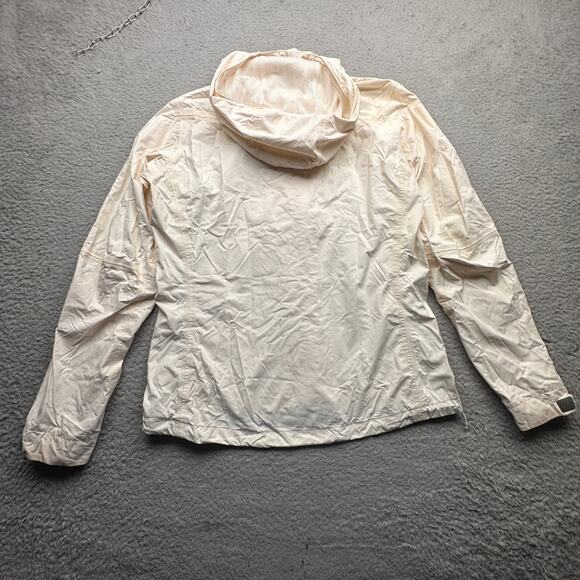 Helly Hansen Vancouver Rain Jacket Cream Beige Women Medium Rain Full Zip Hooded - Picture 13 of 15